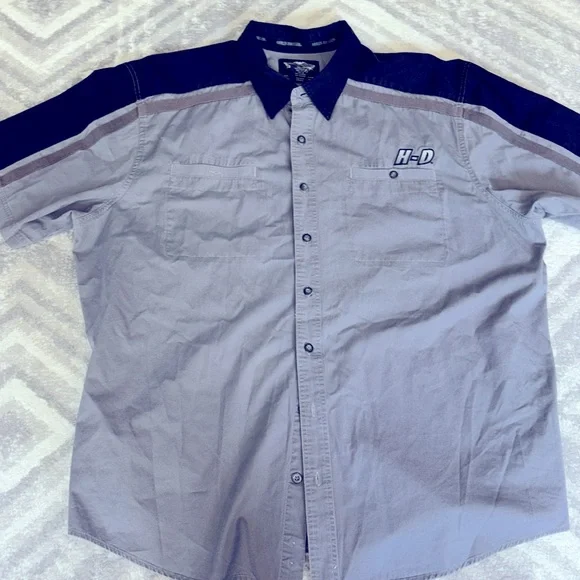 Harley-Davidson Button Up Mechanic Shirt American Classic Motorcycles Biker 3XL - Picture 1 of 7